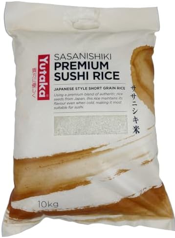 Yutaka Sasanishiki Super Premium Short Grain Rice 10kg | Japanese-Style Sticky Rice Ideal for Sushi, Onigiri, Rice Bowls & Traditional Asian Dishes | Bulk Size for Home & Professional Use