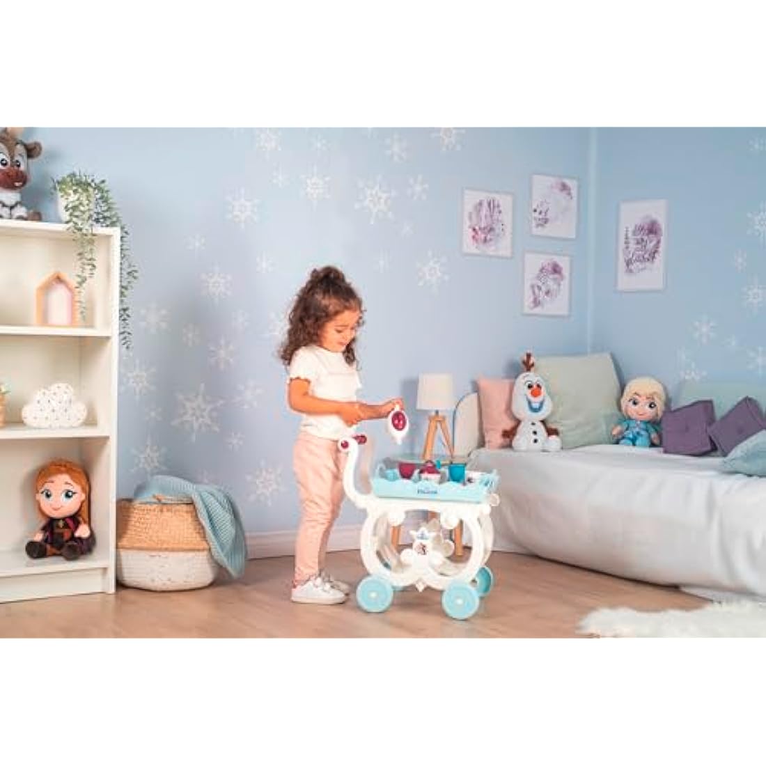 Disney Frozen 2 Pretend Play Kids Toy Tea Trolley Includes 17 Accessories Including Tea Set On Wheels, Play Cutlery and Removable Tray For Children From 3+