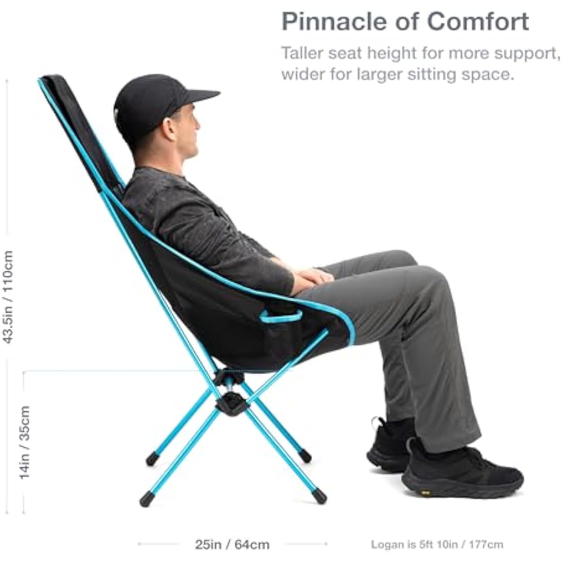 Helinox Savanna High-Back Collapsible Camp Chair, Blackout