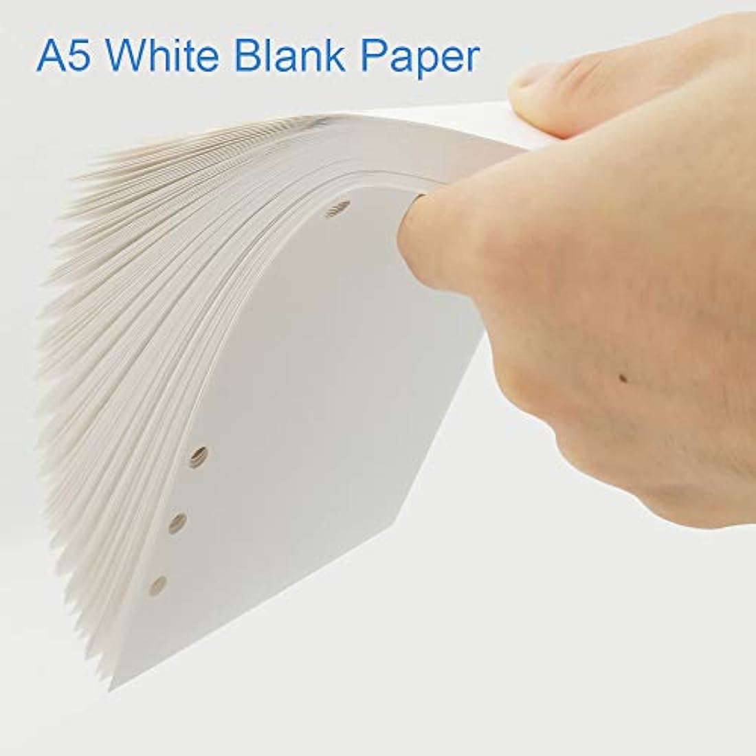 Nokingo A5 Blank Refills Paper for Filofax Planner/Binders, 100 Sheets/200 Pages, 100gsm White Paper, 6 Hole Loose Leaf Paper, 14.8x21cm