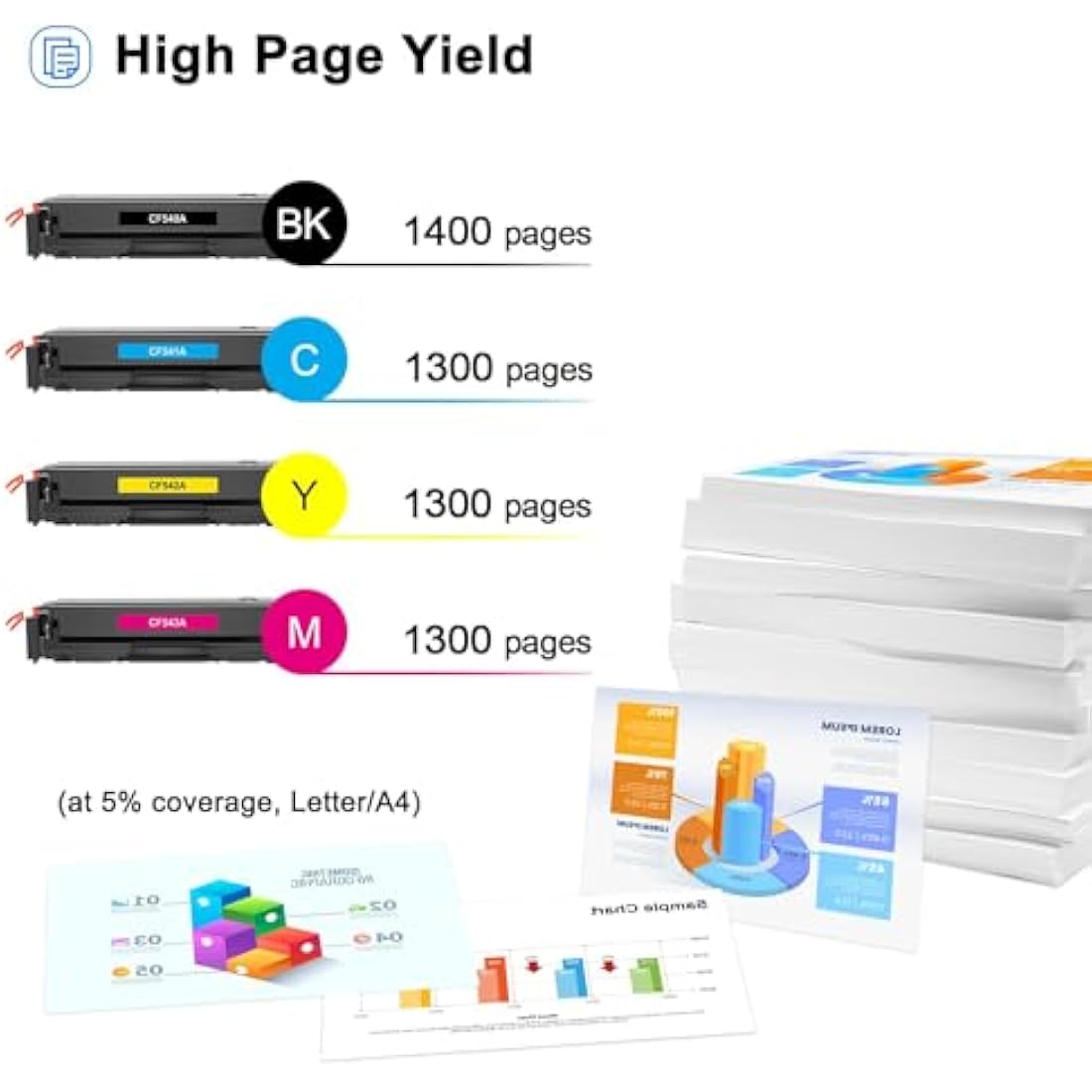 Toner Bank Compatible Toner Cartridge Replacement for HP 203A CF540A 203X CF540X Color LaserJet Pro MFP M281fdw M254dw M280nw M254nw M281cdw M254dn M281fdn M281 (Black,Cyan,Yellow,Magenta, 4-Pack)