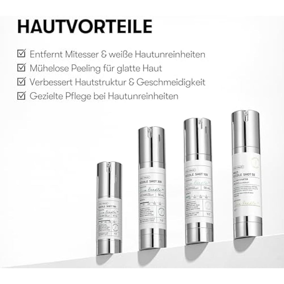 VT COSMETICS CICA Reedle Shot 300, Spicule Microneedling Serum for Pore Care & Exfoliation, Exosome & Centella Asiatica for Glass Skin, Smooth Skin Texture, Korean Skin Booster (1.69 Fl Oz / 50ml)