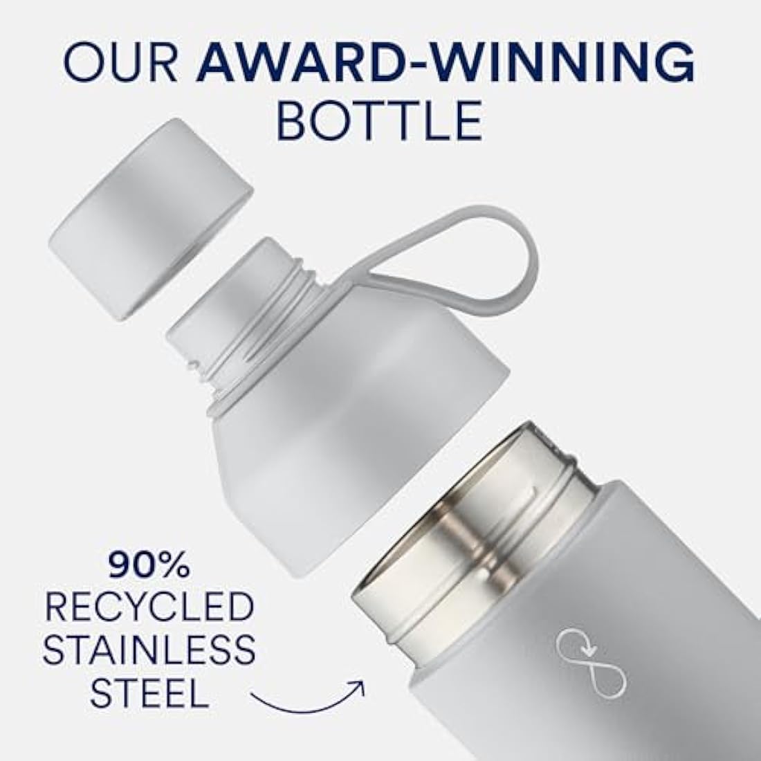 Ocean Bottle - Recycled Stainless Steel Bottle - Eco-Friendly & Reusable (Original 500ml, Rock Grey)