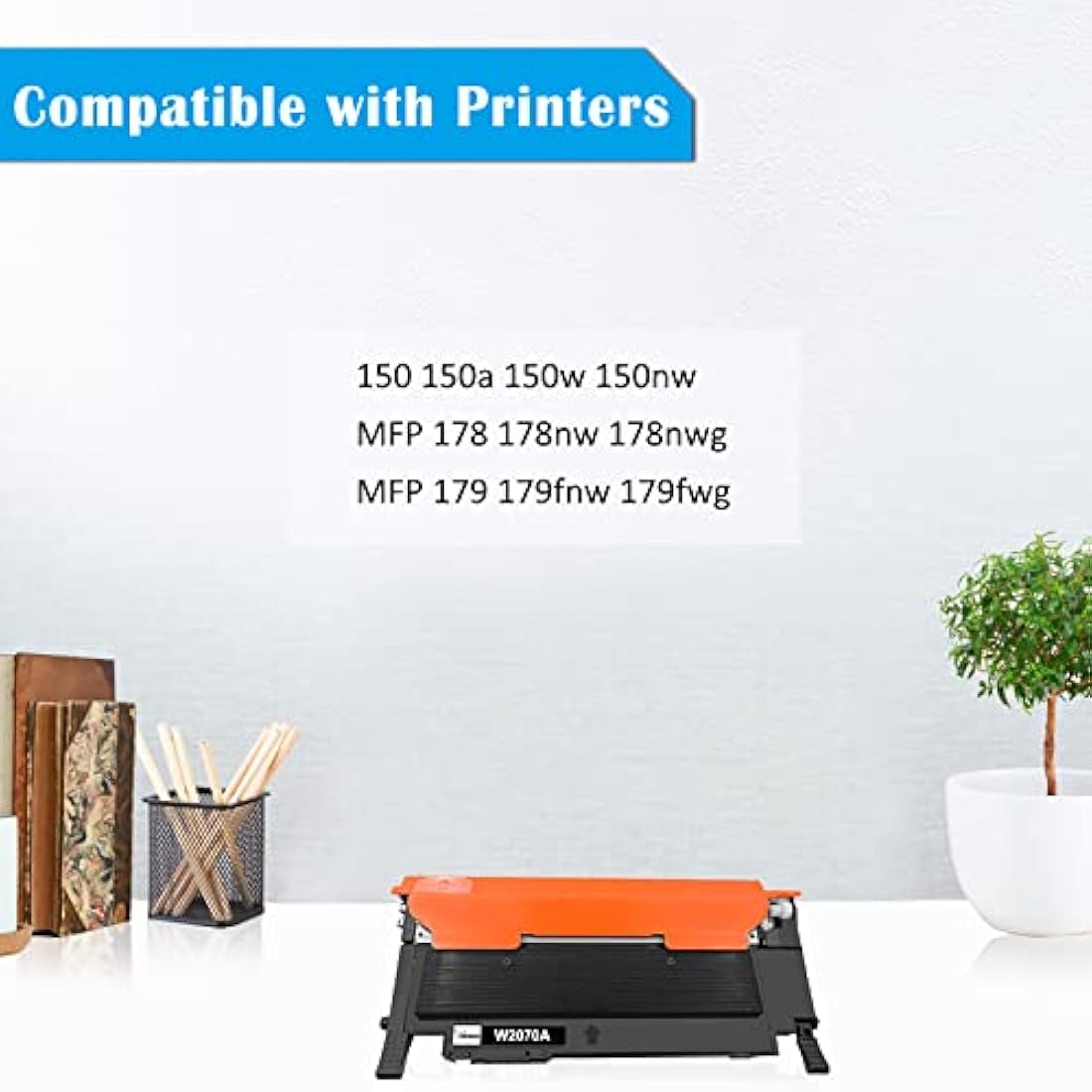 TOPRINT [ with Chip 117A W2070A Compatible Toner Cartridges 1000 Pages 2 Black for HP Color Laser 150 150a 150w 150nw MFP 178 178nw 178nwg 179 179fnw 179fwg Printers