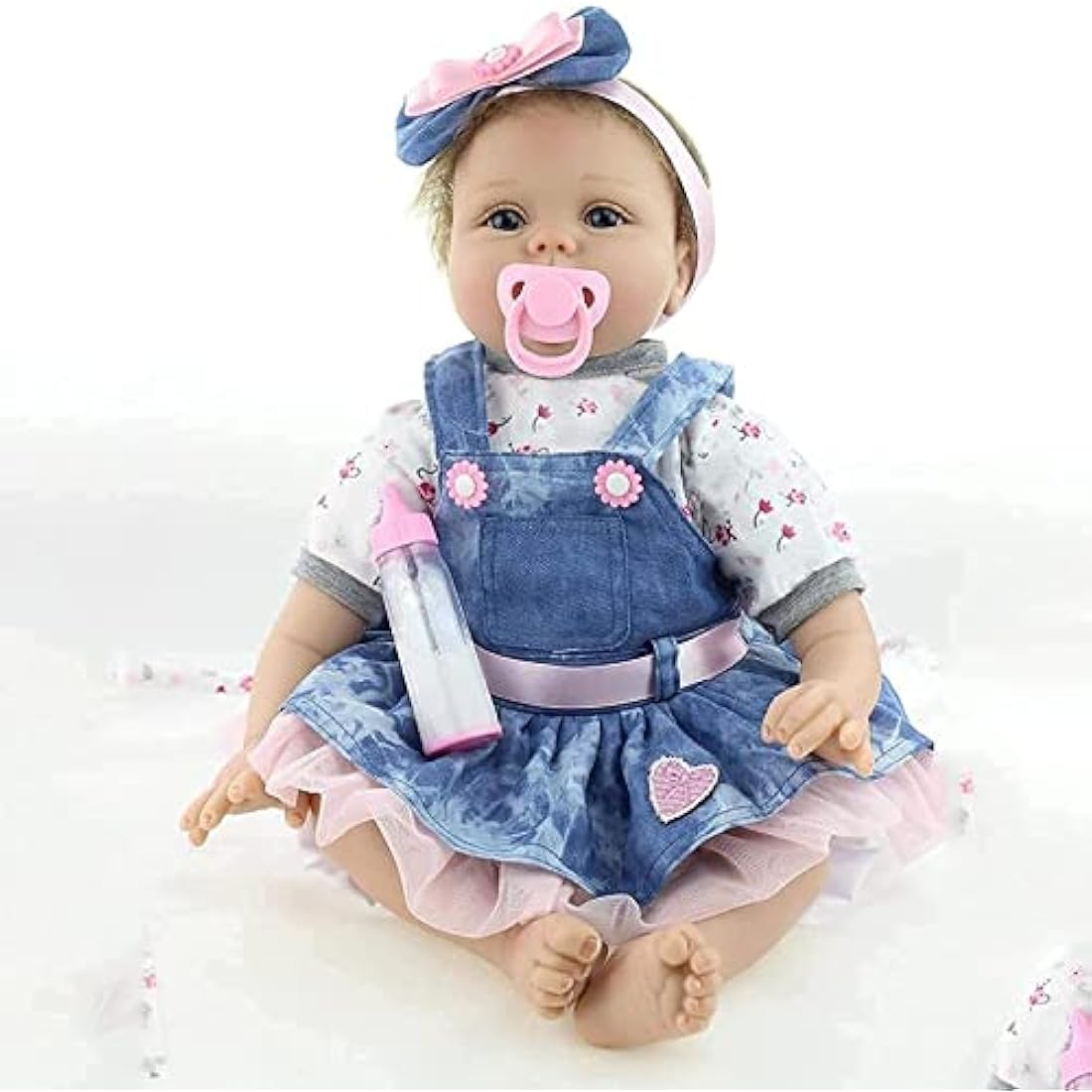 ZIYIUI Realistic Baby Doll With Accessories 22-Inch Handmade Reborn Baby Dolls 55cm Reborn Dolls Girl Boys & Girls Toy Gift Lifelike Baby Doll Soft Silicone Vinyl Cotton Material, Ages 3+