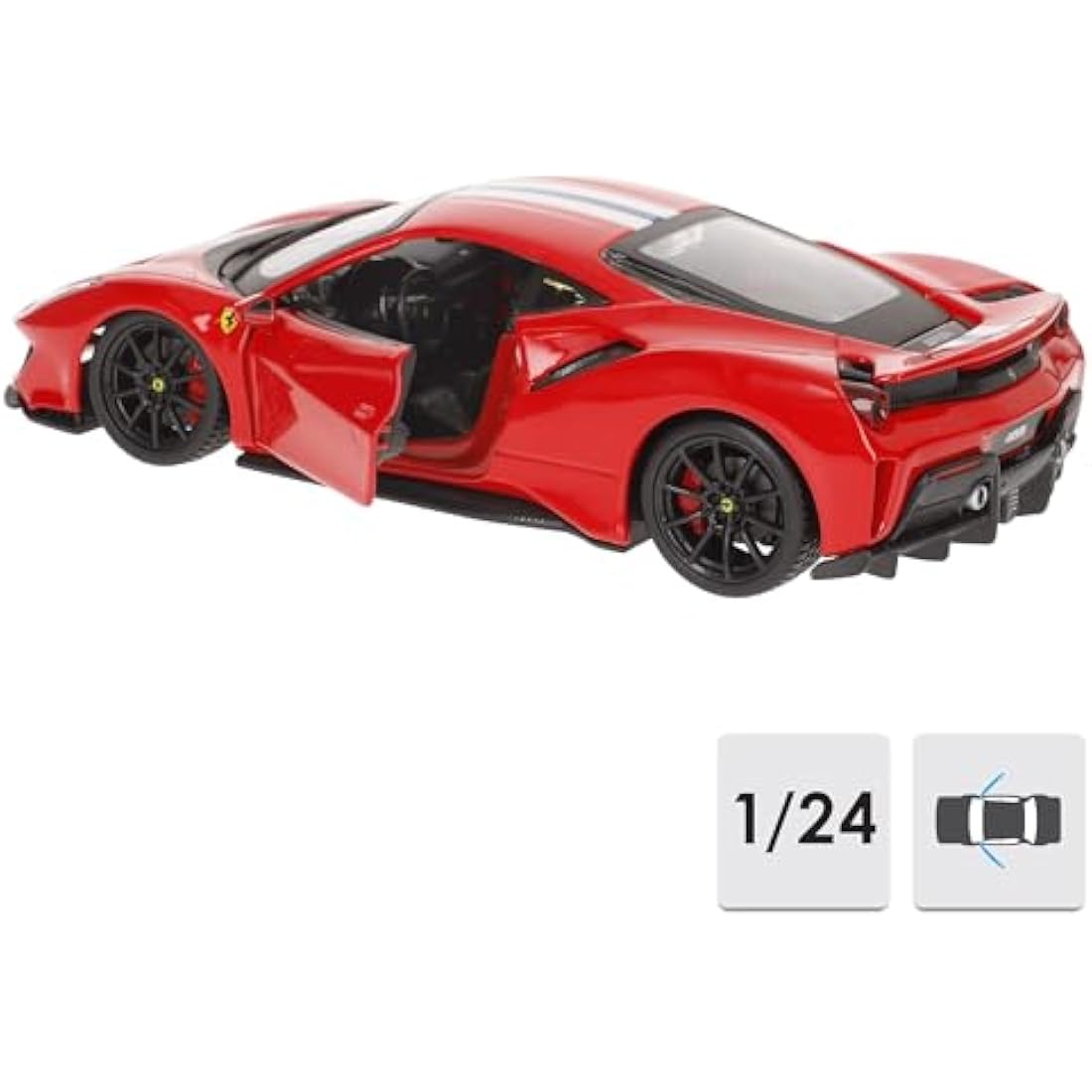 Bburago 1 24 - Ferrari 488 Pista R&P car - Assorted colors - 1 piece,Red, Medium