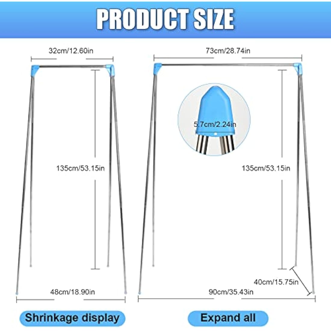 Portable Travel Garment Rack, 13-28inch Retractable Clothes Drying Rack, Collapsible Floor Stand Clothes Hanger, Clothes Rack for Home Laundry Camping Travel Outdoor