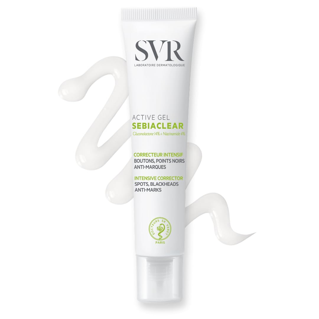 SVR SEBIACLEAR Active - Anti-Blemish Face Gel-Cream for Acne-Prone, Oily, Combination Skin, Intensive Corrector for Whiteheads, Blackheads and