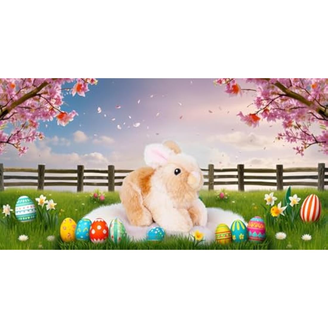 Zappi Co 100% Recycled Plush Rabbit Toy (15cm Length) Stuffed Soft Cuddly Eco Friendly animals Collection For New Born Child First kid