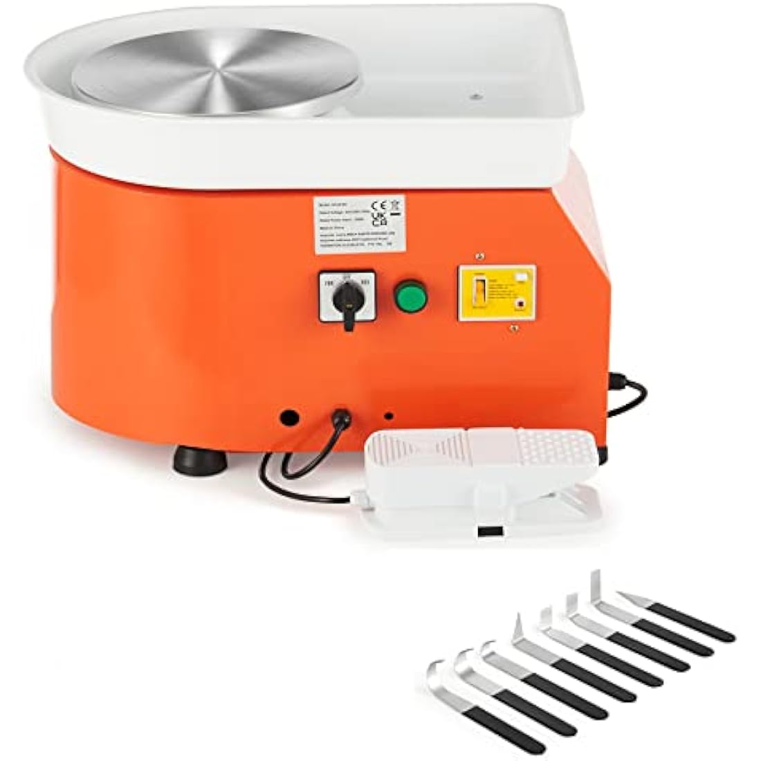CREWORKS 350W Electric Pottery Wheel, 25cm Turntable Potter's Wheel for Kids Adults, Adjustable Speed Pottery Clay Shaping Machine with Foot Pedal Sculpting Tools, DIY Pottery Kit for Beginners & Pros