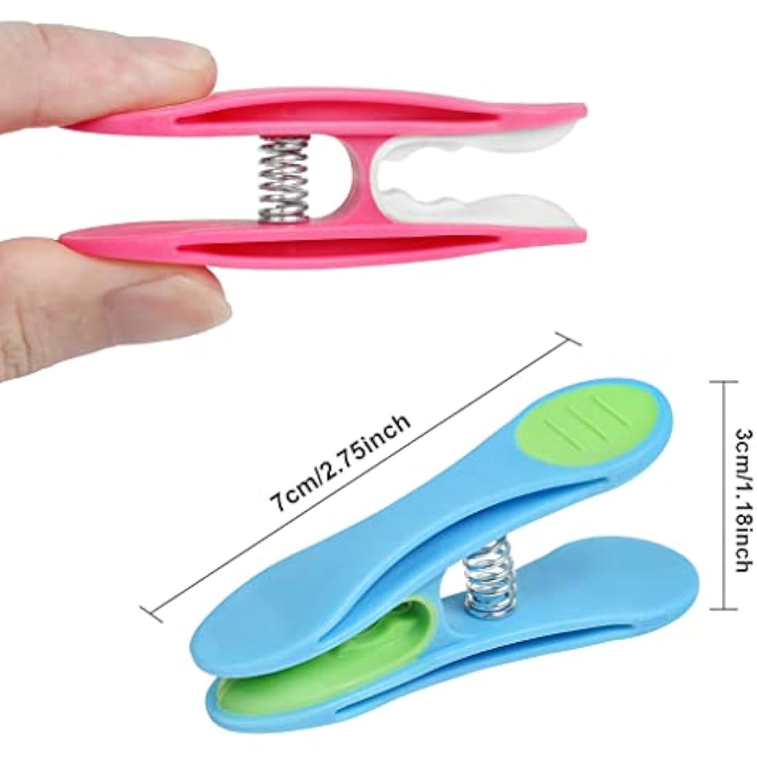 SWKJ Clothes Pegs, 30Pcs Non-Slip Laundry Pegs for Washing Line, Multicolor Heavy Duty Minky Pegs with Soft Grip Cushioned Clip for Home