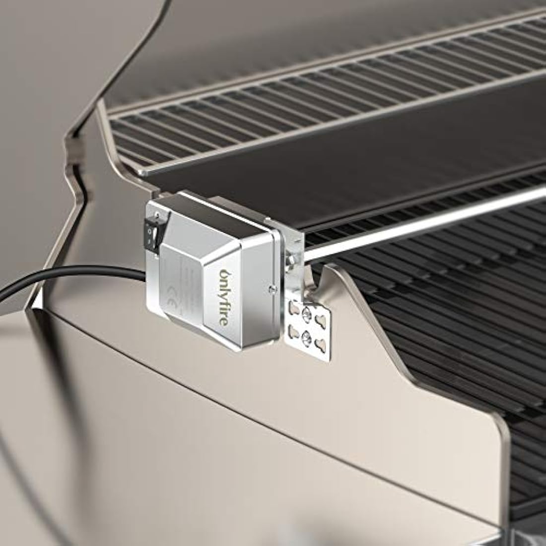 onlyfire BRK-6012 Universal Gas Grill Rotisserie Kit, 12x12 mm heavy duty Hexagon Spit Rod, 114cm long, Electric Motor for UK
