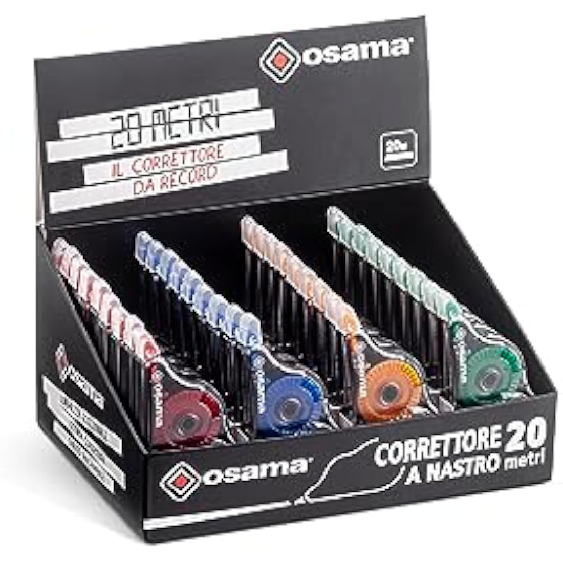OSAMA - 36 Pieces, 20 Metres - Corrector Tape for School, Office and University Stationary - Useful Set for Stationery and School Stuff, Sliding and Covering, Multicolour