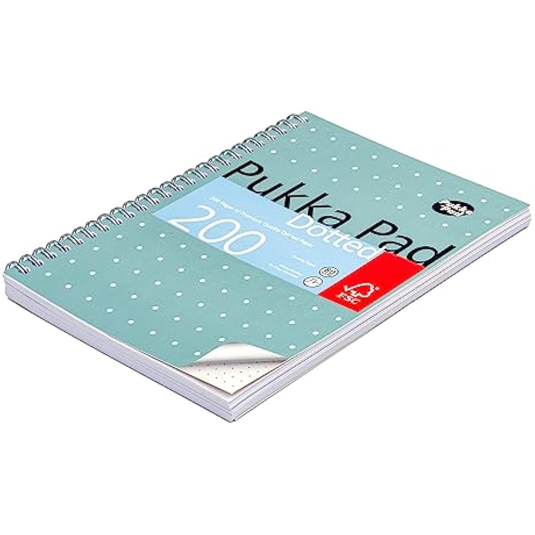 Pukka Pad, A5 Dotted Metallic Jotta Book for Graphing, Art, Bullet Journaling – 3 Pack – 21 x 14.8cm – Wirebound Notebook with 80GSM Paper – 4-Hole Margins and Perforation - 200 Pages, Grey