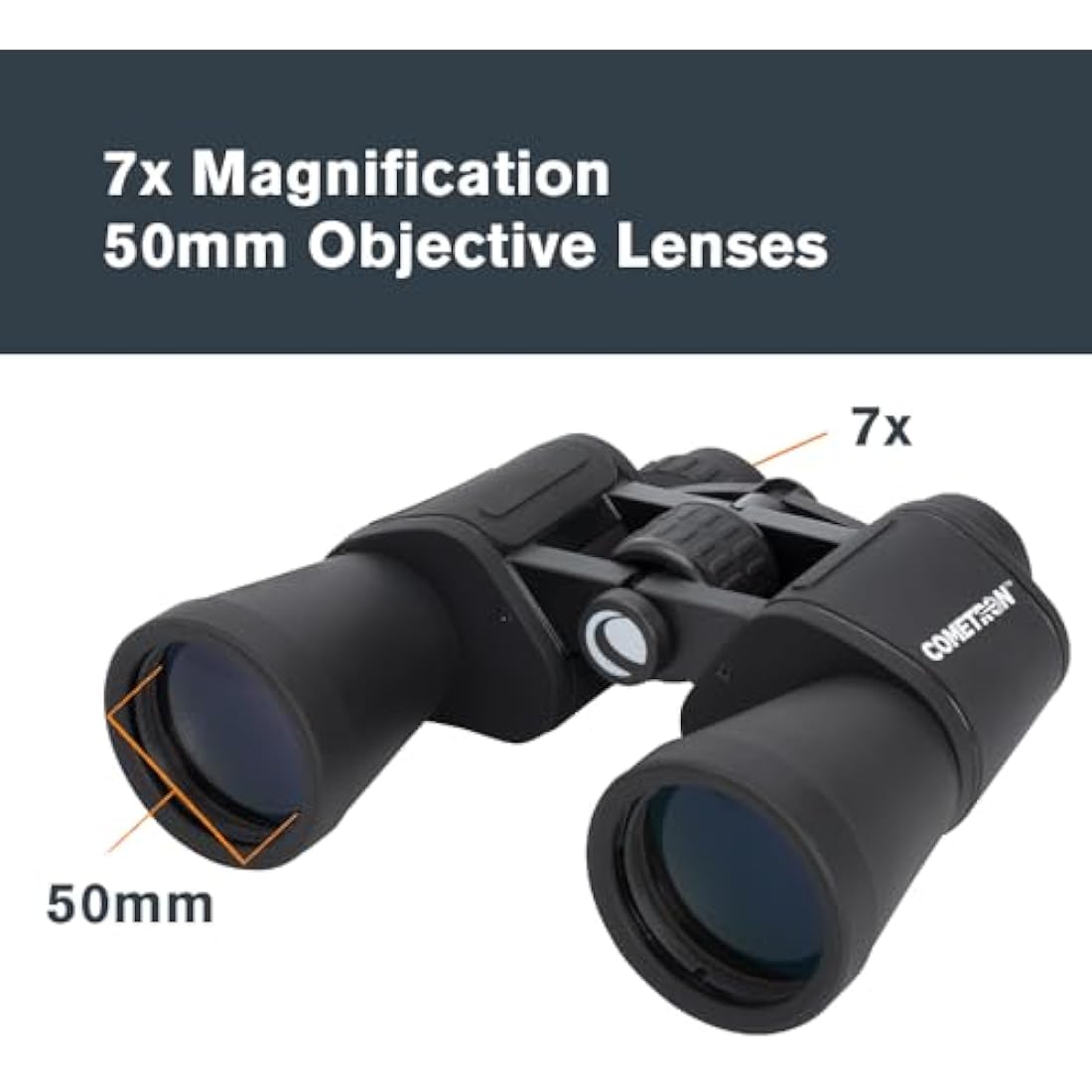 Celestron 71198 Cometron 7x50 Porro Prism Binoculars, Black