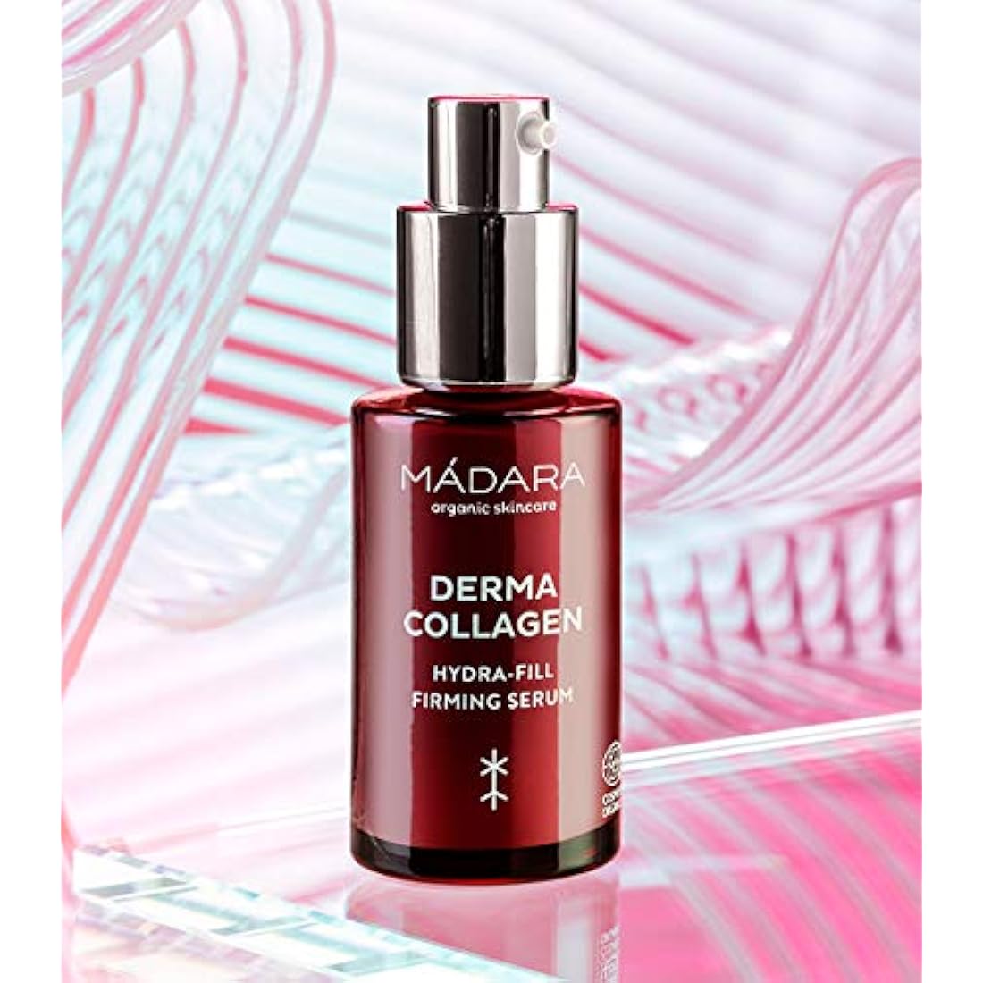 MADARA Organic Skin Care Derma Collagen Hydra-Fill Firming Serum – Peptide & Hyaluronic Acid Anti-Aging Serum for Skin Firmness & Elasticity, 30ml