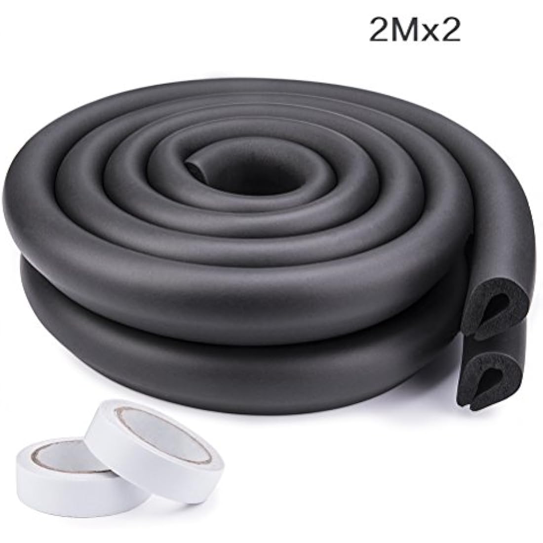 Vicloon Edge Protectors, 2M * 2 Roll Foam Safety Strip, Kids Anti Collision Strip, Thicken Soft Protective, Edge Corner Guard for Baby, Kids and Child - Black