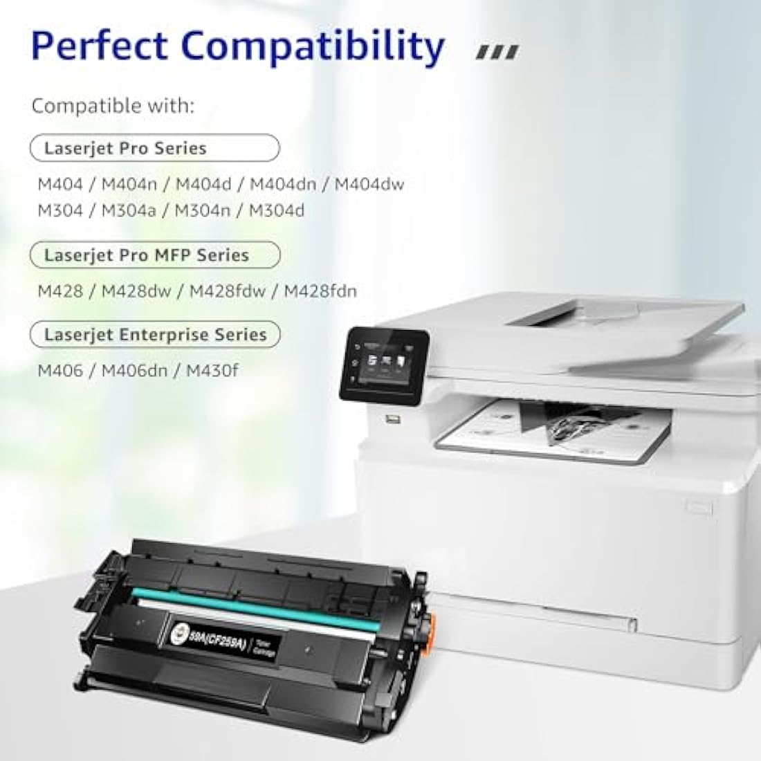 CMYBabee CF259A with Chip Compatible for HP 59A CF259A 59X CF259X Toner for Laserjet Pro M404dn M404dw MFP M428dw M428fdw M428fdn M404n M304a M428 M404 M406 M430 (Black, 1-Pack)