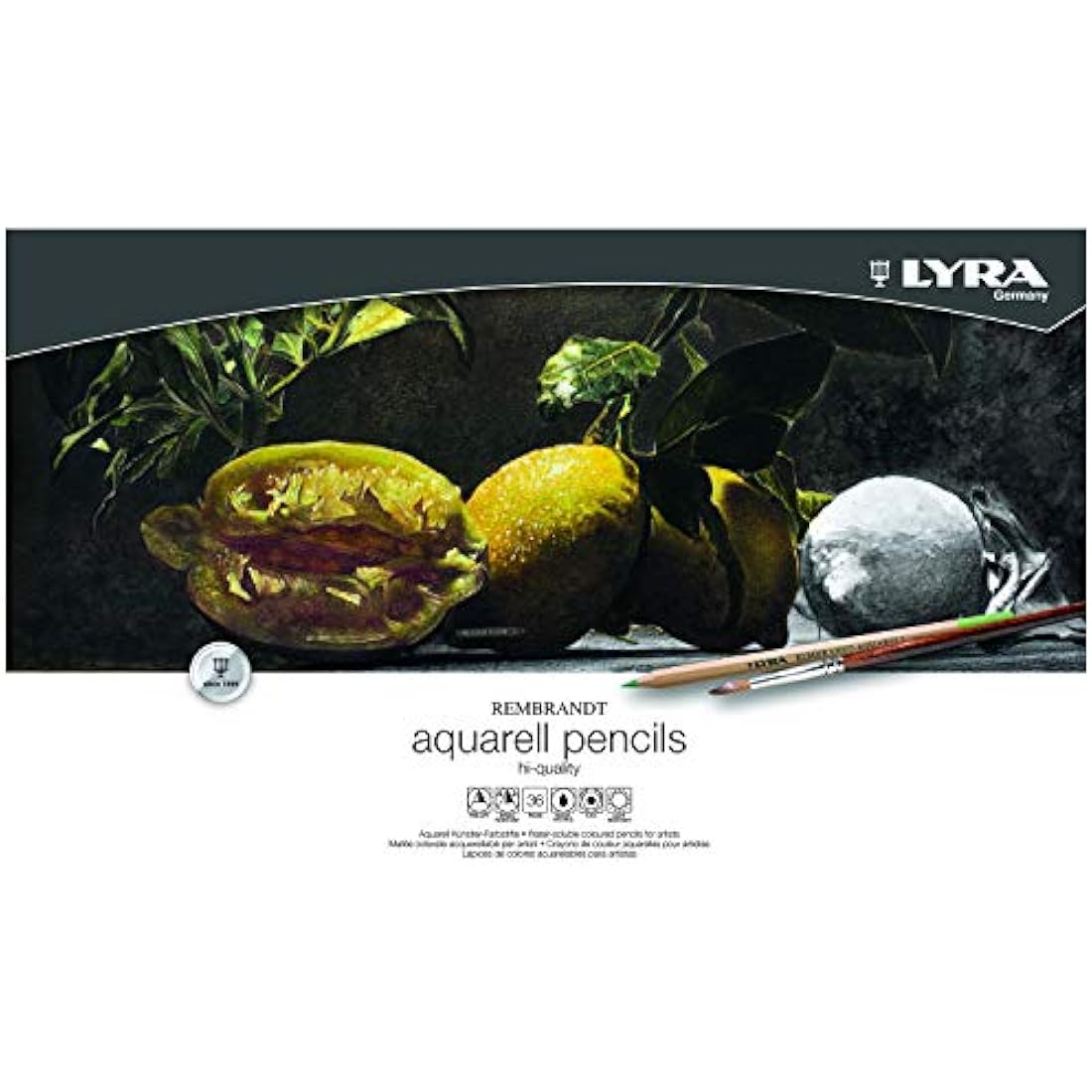 LYRA Rembrandt Aquarell, Fine Art Watercolour Pencil Set, 36 Assorted Colours, For Professionals & Students