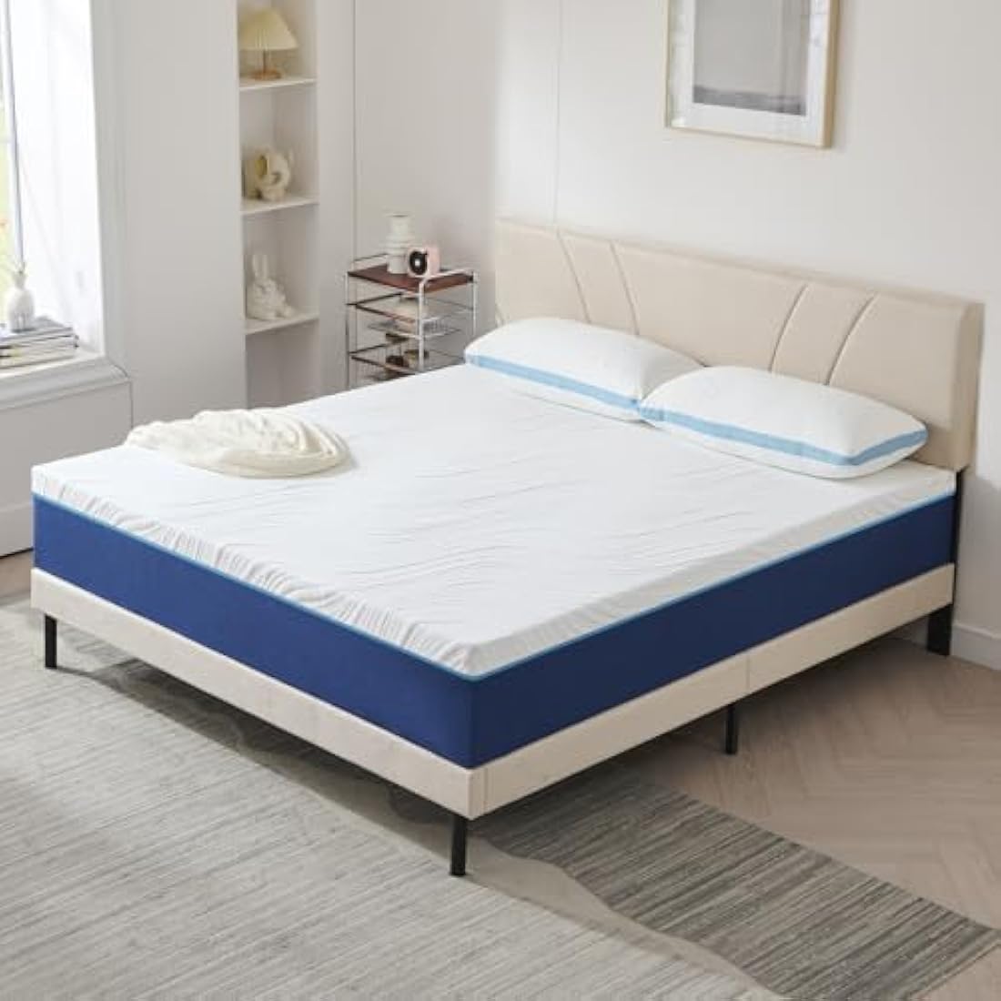 Hiimgo Single Mattress Memory Foam - Orthopaedic Medium Firm Support, Breathable Carved Knitted Cover for Back Pain & Pressure Relief (190x90x15cm)