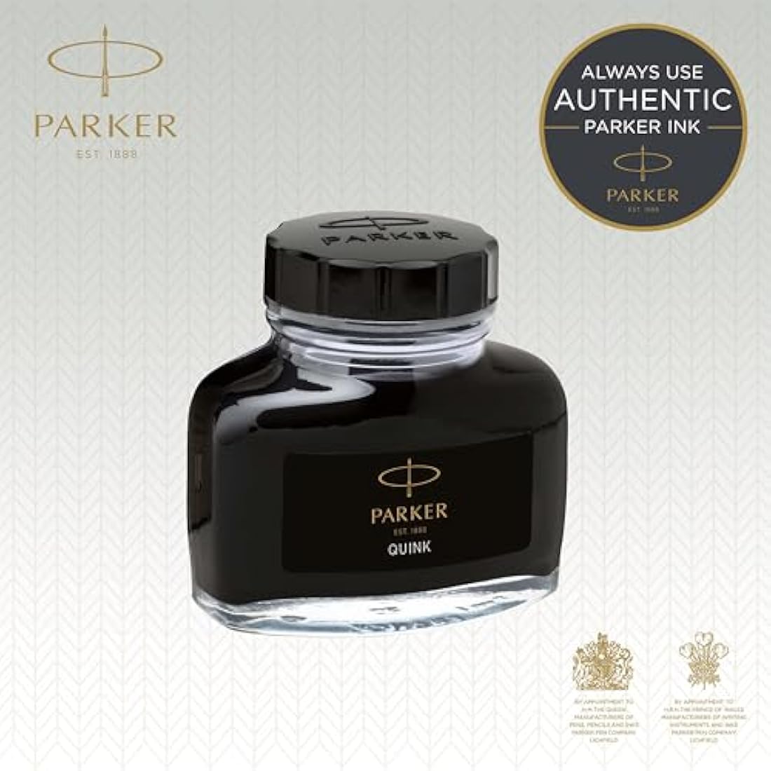 Parker Fountain Pen Ink Bottle | Black QUINK Ink | 57 ml Fountain Pen Refill