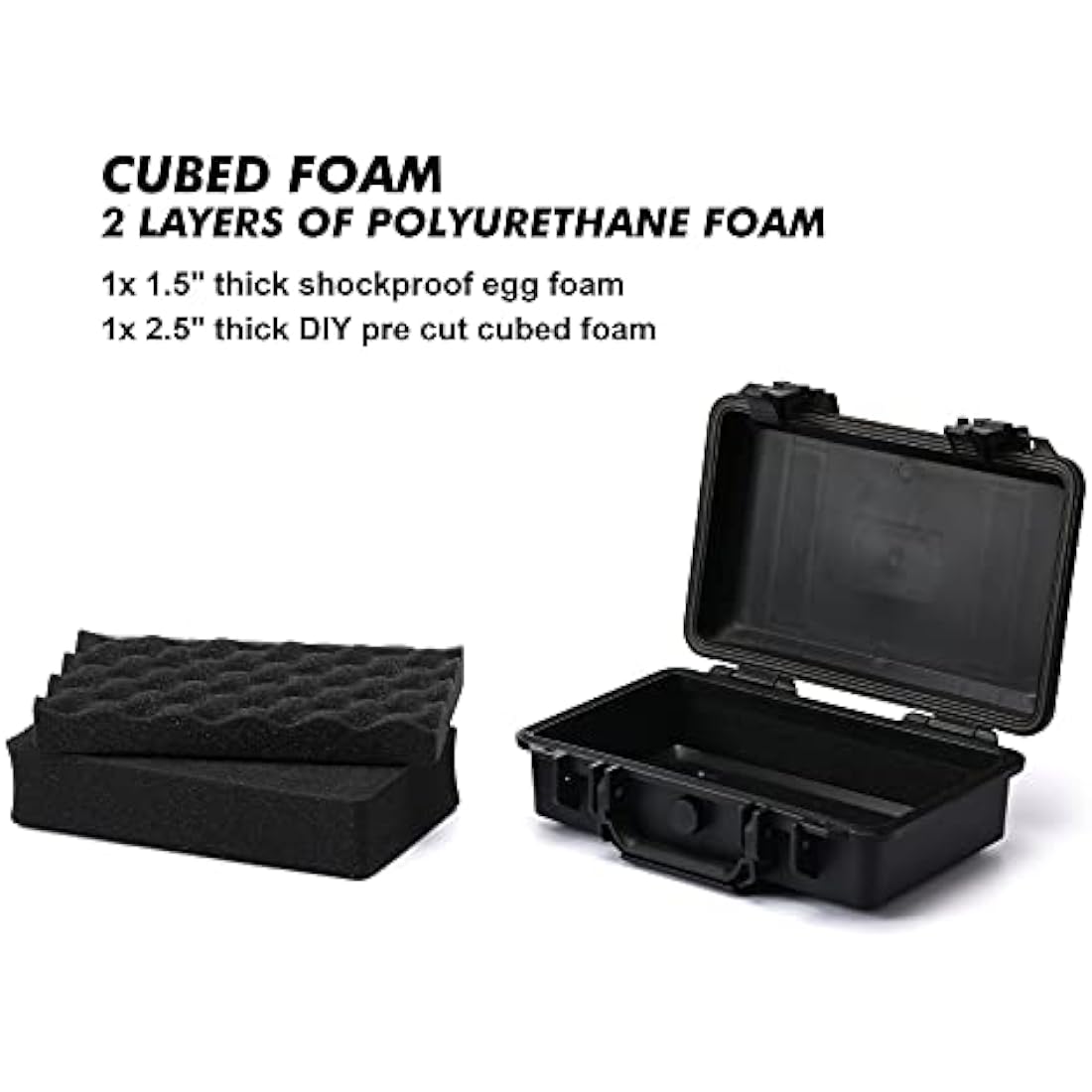 CASOMAN 11.5-Inch Water-Proof & Explosion-Proof Box, with Cush- Proof Sponge, IP67 Water Proof Grade, Customizable Foam