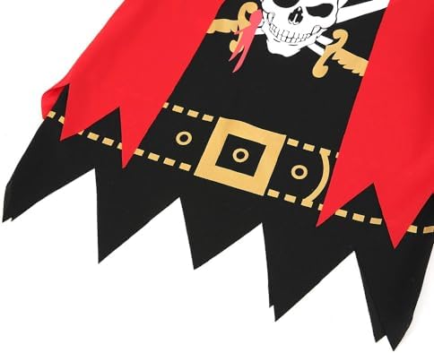 Sincere Party Kids Pirate Costume,Pirate Role Play Dress Up Set for kids Size 3-4,5-6,7-8,8-10