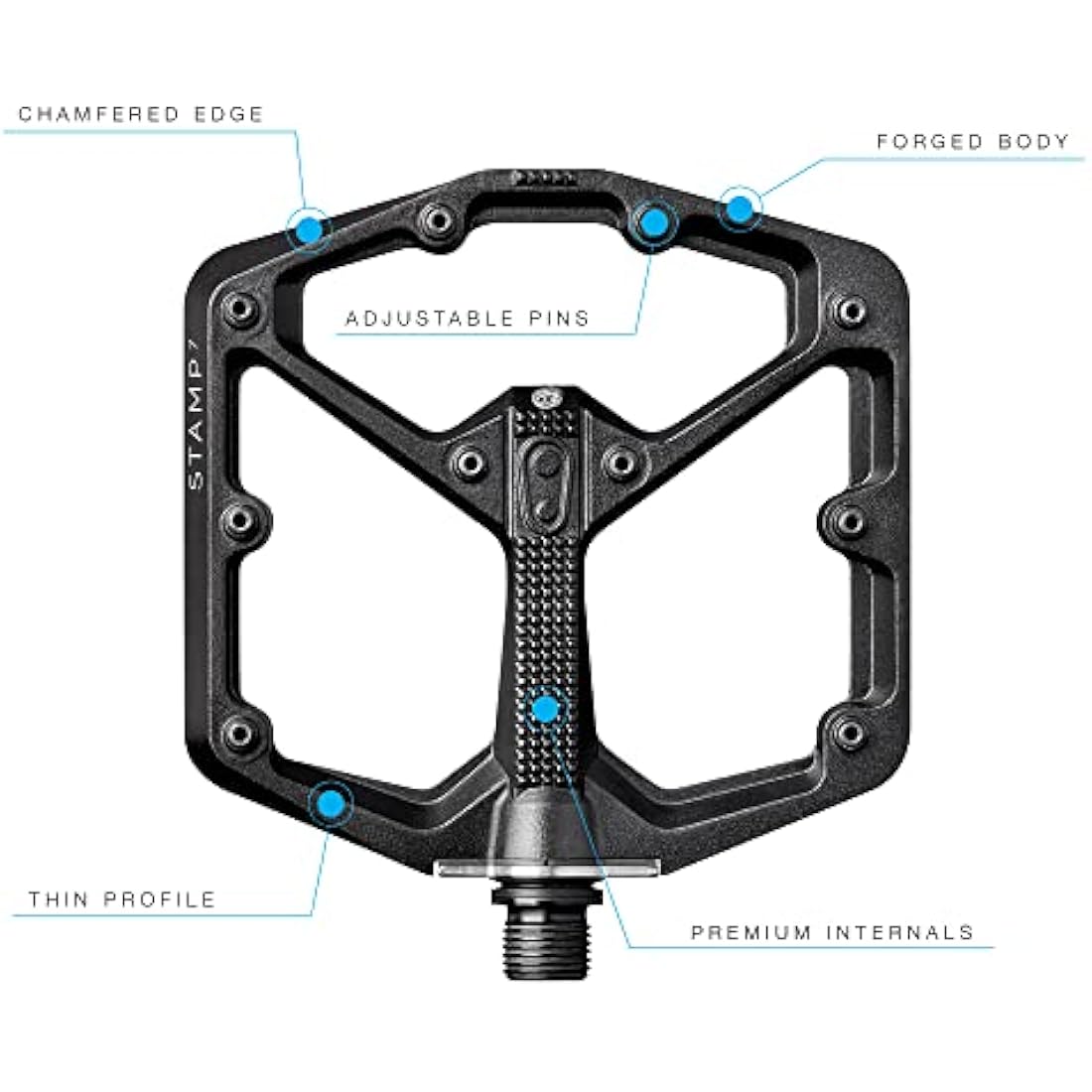 Crankbrothers Stamp MTB Pedal, Black, Metal, Adult, Mountain Bike