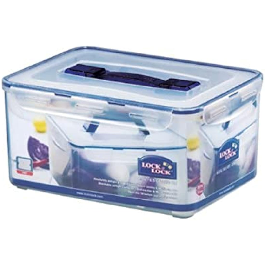 LocknLock Handy Rect. 8ltr incl. Freshness Tray (315 x 230 x 150mm), Clear/Blue