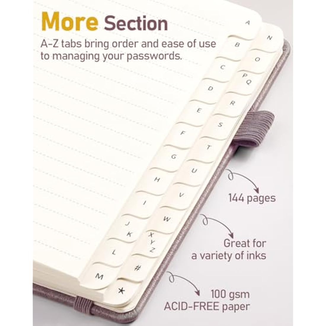 WEMATE Spiral Password Book with Alphabetical Tabs, Small Password Keeper Book for Seniors, Internet Password Notebook Hardcover Password Journal logbook – 12 x 15cm (Dusty Rose)