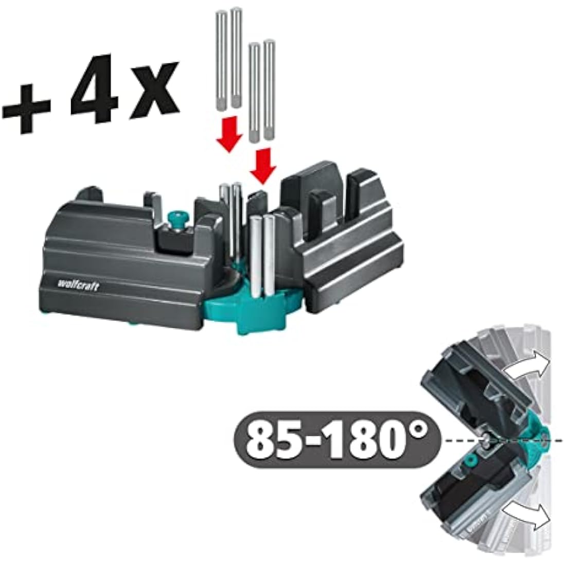 wolfcraft Bevel and Mitre Box, 100 mm I 6948200 I 2-in-1 Product for Precise baseboards with Automatic Mitre Transfer - Made in Europe
