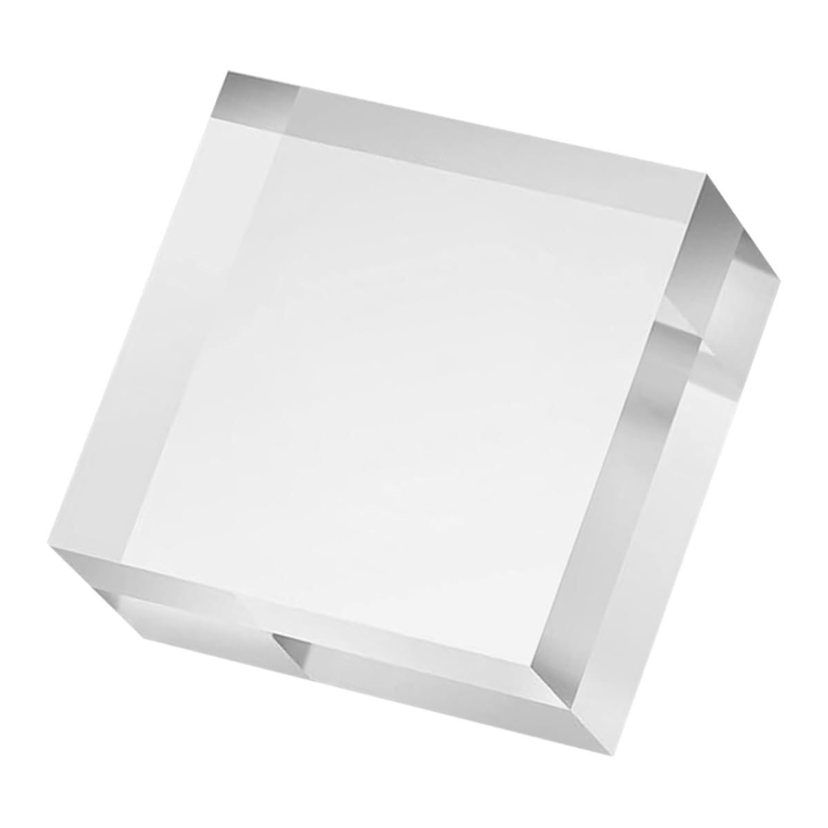 Enwye 6Pcs Clear Acrylic Cube 5.08 X5.08 X 2.5cm Acrylic Square Display Blocks Square Clear Polished Display Cube Block for Ring Jewelry Showcase