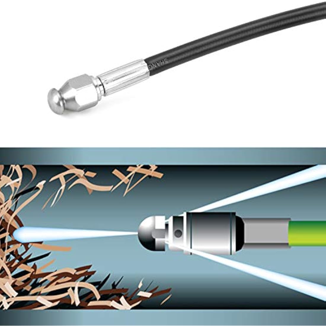 STYDDI Pressure Washer Drain Pipe Hose Cleaning Kit for Karcher K2-K7 Series and LAVOR Pressure Washer, with Jet Nozzle and Rotating Jet Nozzle, 30 M, 180 Bar