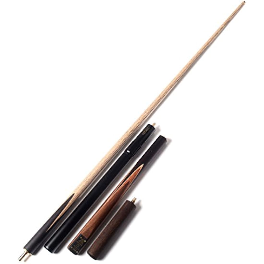 CUESOUL 57" 3/4 Jointed Snooker Billiard Pool Cue Handcrafted 18oz with Telescopic Aluminium Extension & 6" Walnut Extension, Ash Shaft & Walnut Butt, in Aluminium Cue Case, 9.5mm Tip Snooker Cue Set