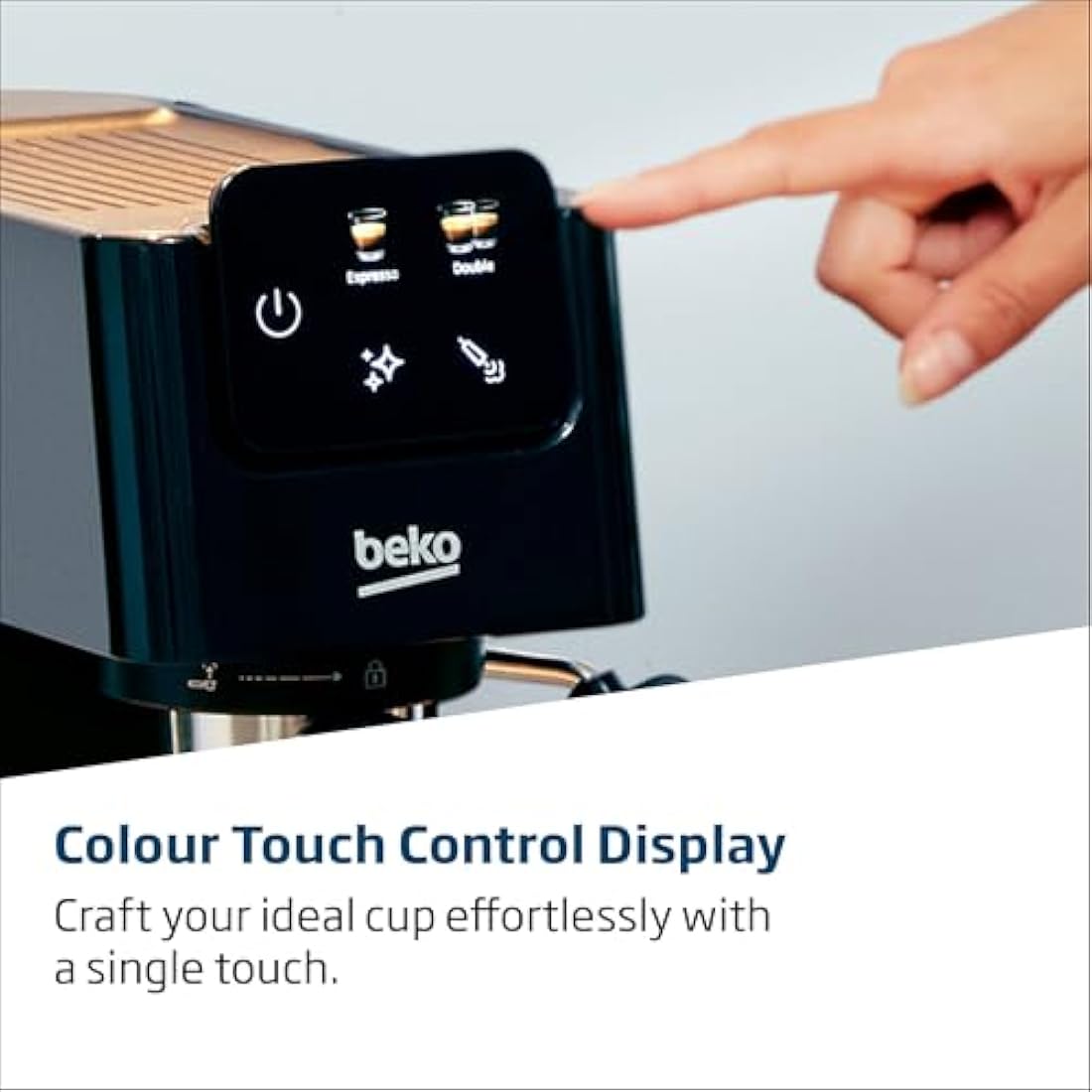 Beko CaffeExpertoTM CEP5302B Manual Espresso machine | Colour Touch Display | Integrated Milk Frother | Dual Nozzle | 15 Bar pressure | Black | Easy cleaning