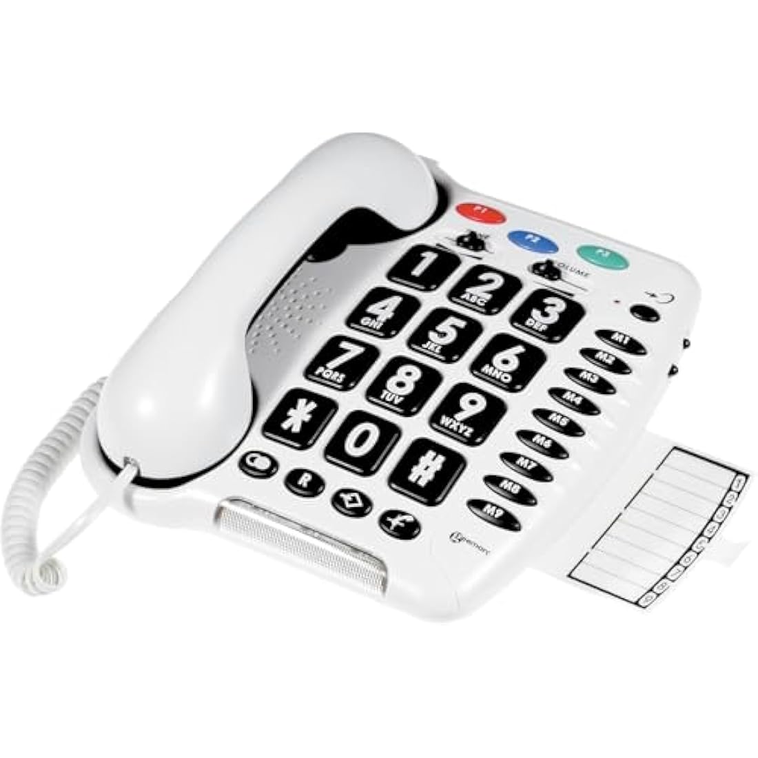 Geemarc CL100 - Big Button Corded Telephone with Loud Receiving Volume and One-touch Memories for Seniors - Hearing Aid Compatible - Low to Medium Hearing Loss - UK Version