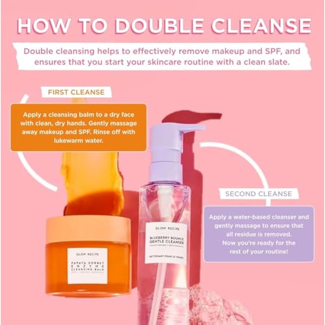 Glow Recipe Papaya Enzyme Cleansing Balm Makeup Remover - Gentle Exfoliator, Makeup Melting Balm & Face Cleanser for Women - Exfoliating Face Wash to Even Skin Tone & Lock-in Facial Hydration (3.38oz)