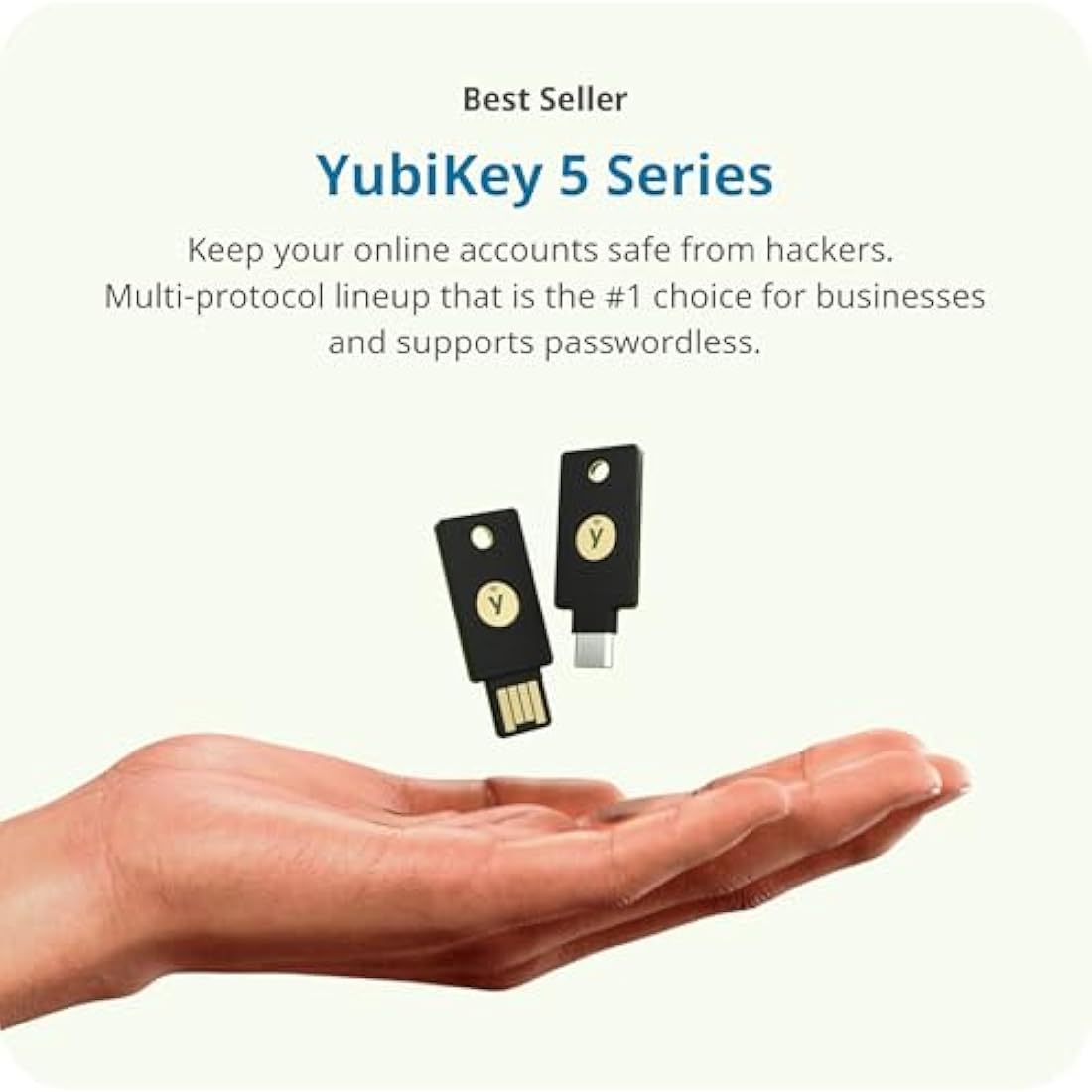 Yubico - YubiKey 5C NFC - Two-factor authentication (2FA) security key, connect via USB-C or NFC, FIDO certified - Protect your online accounts