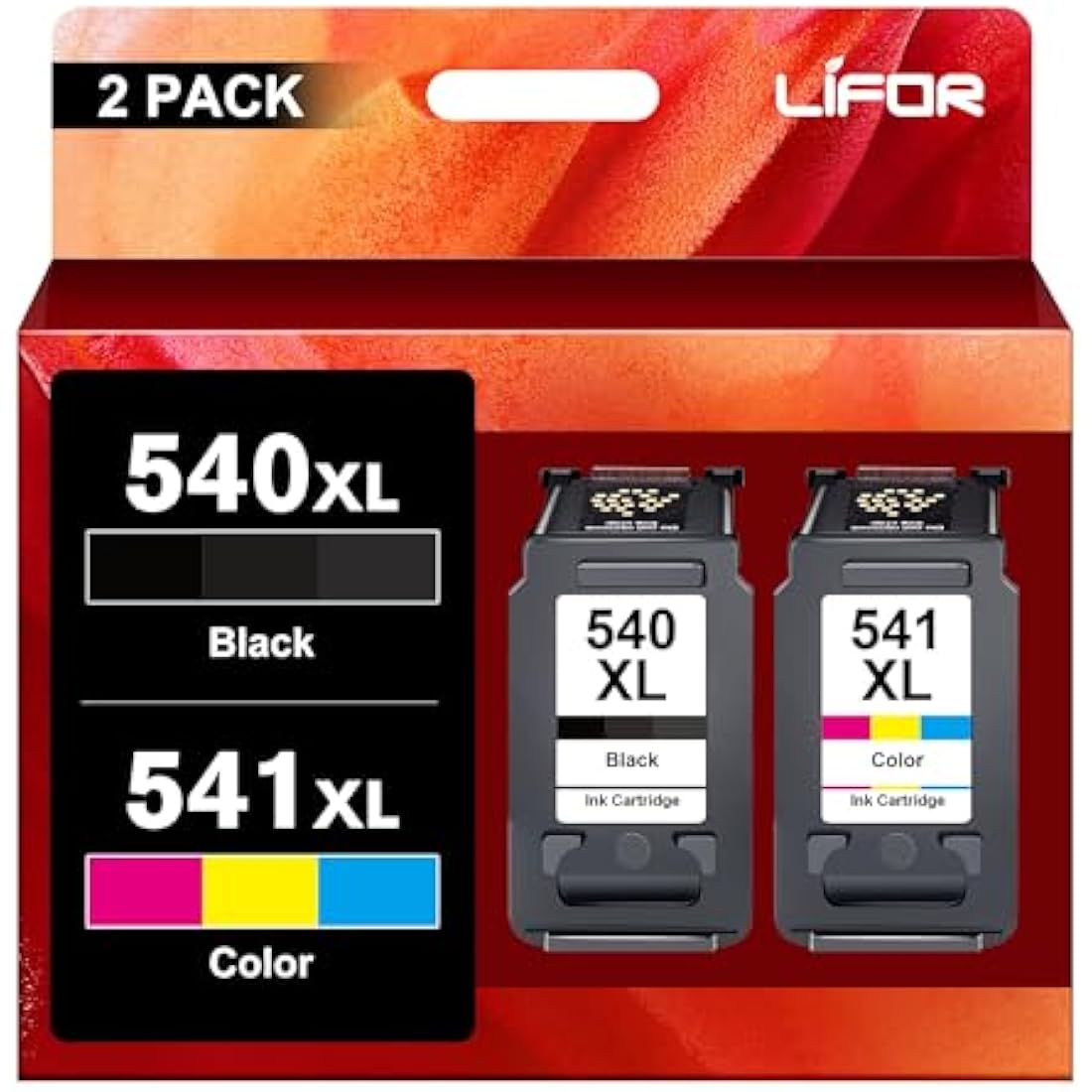 LIFOR 540XL 541XL Twin Pack Replacement for Canon 540 and 541 Ink Cartridges 540 541 PG-540XL Black CL-541XL Colour for Canon Pixma TS5150 TS5151 MG3650 MG3650S MG3600 MG4250 MX475 Packing May Vary