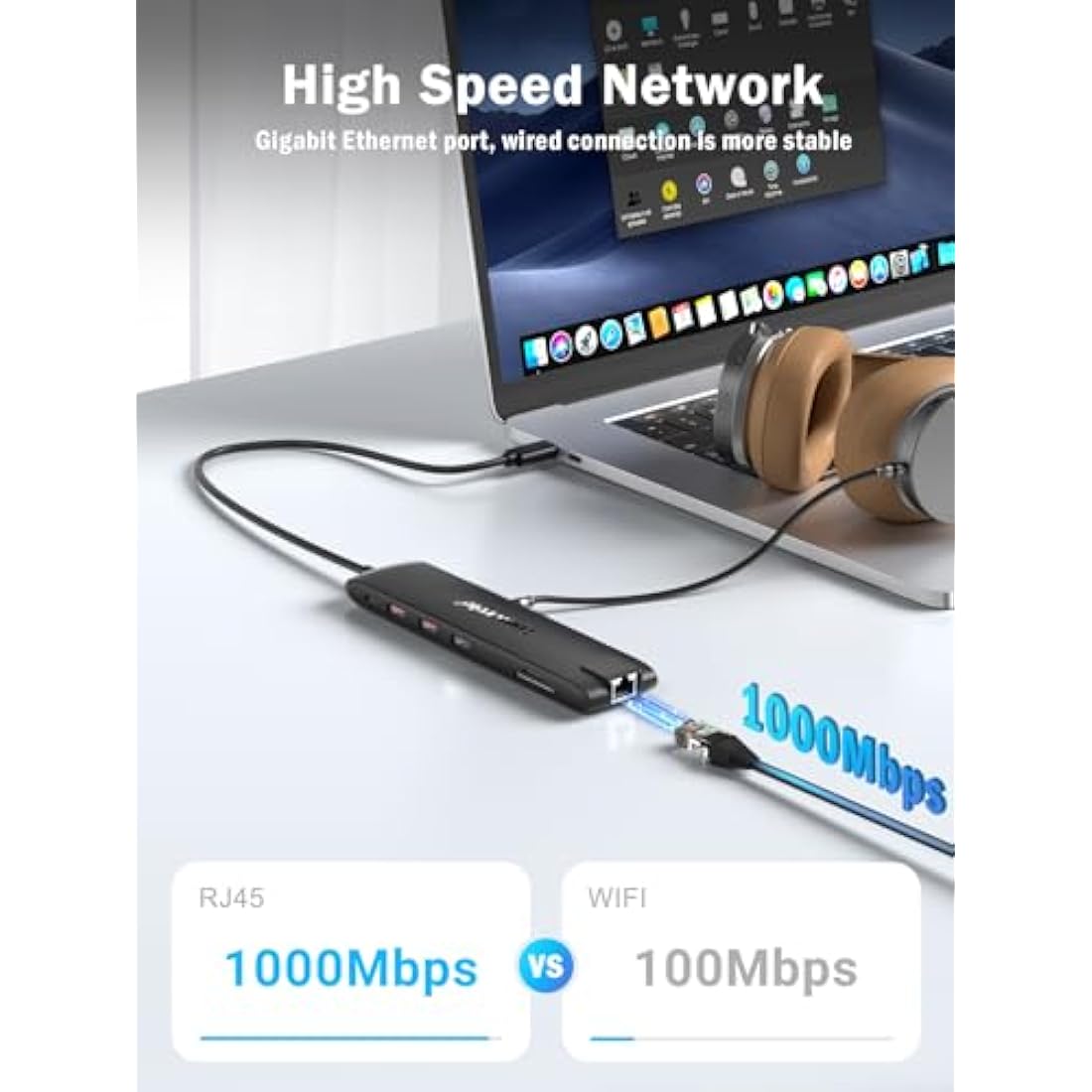 Docking Station USB C/A 10 Gbps 3*Display 13 in 1, 2025 Upgrade Lemorele USB Hub 2 x 4K HDMI, Gigabit Ethernet, 4 x USB 3.0/2.0, VGA, Type-C 3.1, PD 100W, Audio, SD/TF for Windows, MacBook