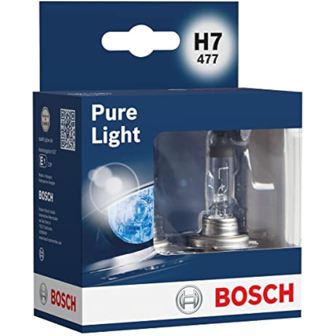 Bosch H7 (477) Pure Light Headlight Bulbs - 12 V 55 W PX26d - 2 Bulbs