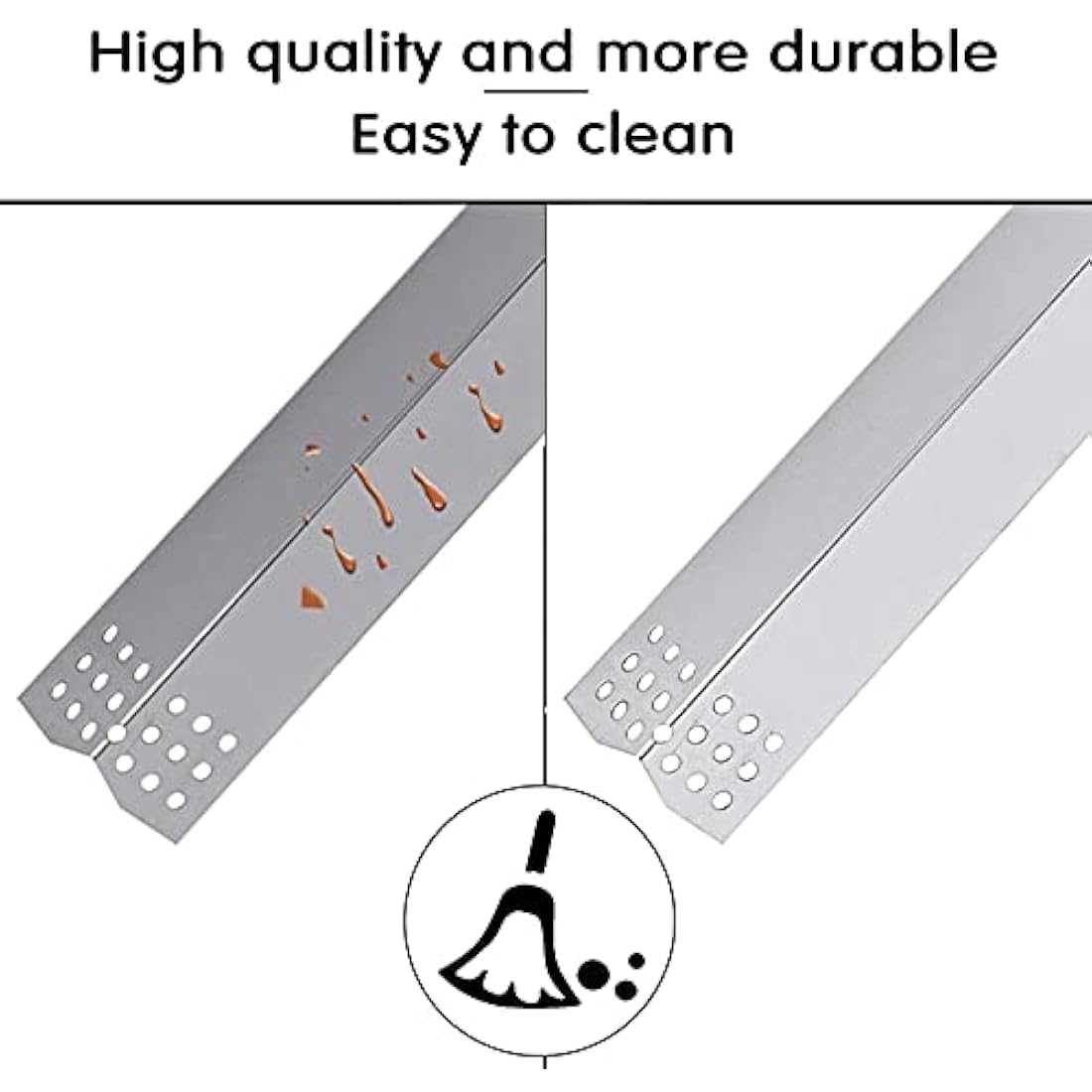 GFTIME 37cm Heat Plate for Beefeater 3, Napoleon, Nexgrill, Grillmaster, Charbroil, Broilmaster, Stainless Steel Flame Tamer, Heat Shield, 3 Pack