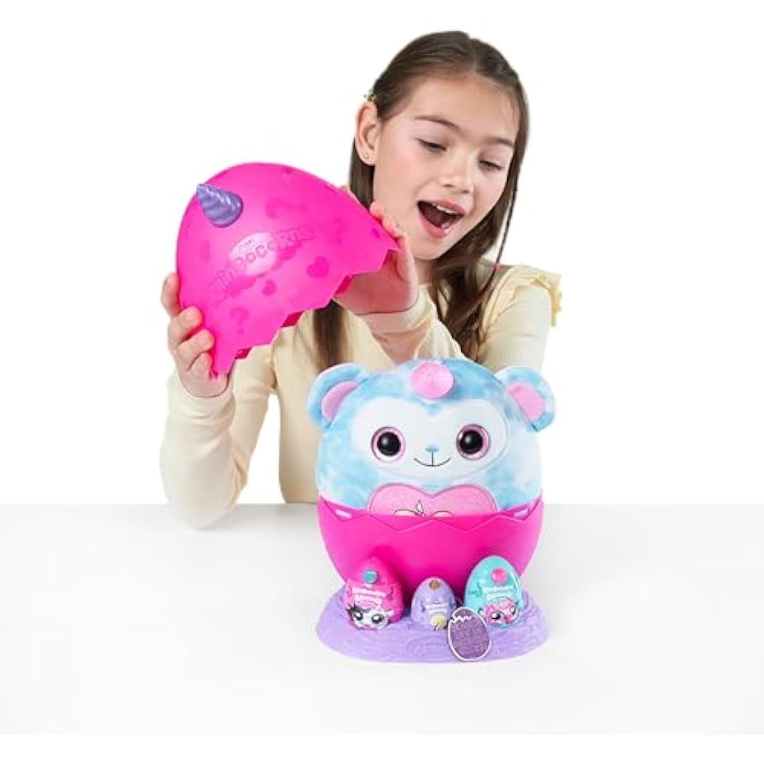 Rainbocorns ZURU Eggzania Mini Mania, Monkey, by ZURU Plush Surprise Unboxing with Animal Soft Toy, Idea for Girls with Imaginary Play (Monkey)