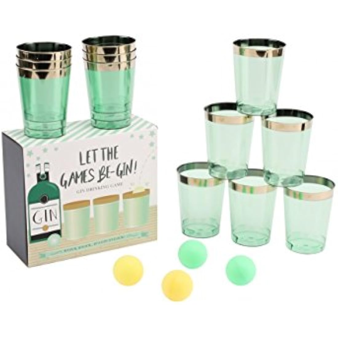 Let the Games Be-Gin Gin Pong Drinking Game - Ideal for Parties