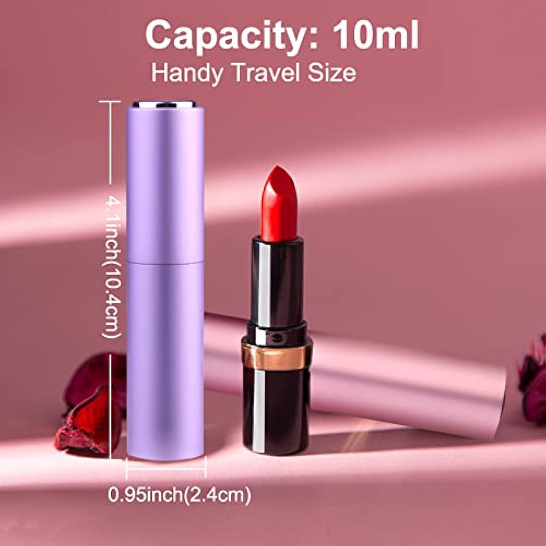 Zingso Refillable Travel Perfume Atomiser Bottles, 2 Pcs 10ml Mini Portable Spray Bottles Refillable Perfume Aftershave Atomiser Empty Travel Bottles with Funnel… (10ml (Pink+Light Purple))