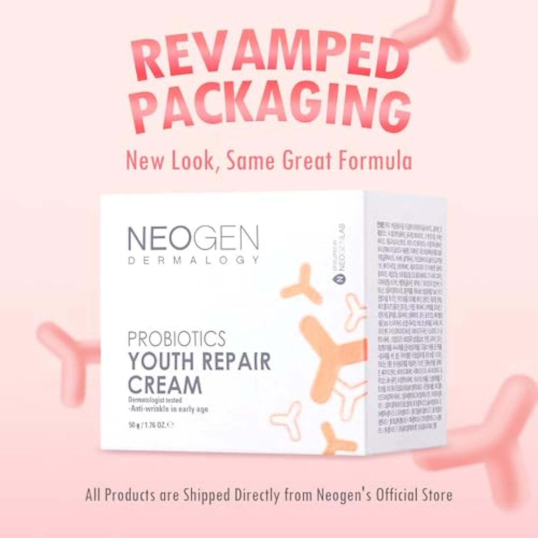 DERMALOGY by NEOGENLAB Probiotics Youth Repair Cream 1.76 oz (50g) - Firming & Wrinkles Care Anti-Aging Moisturizer with Probiotics Lactobacillus & Bifida & Collagen - Korean Skin Care