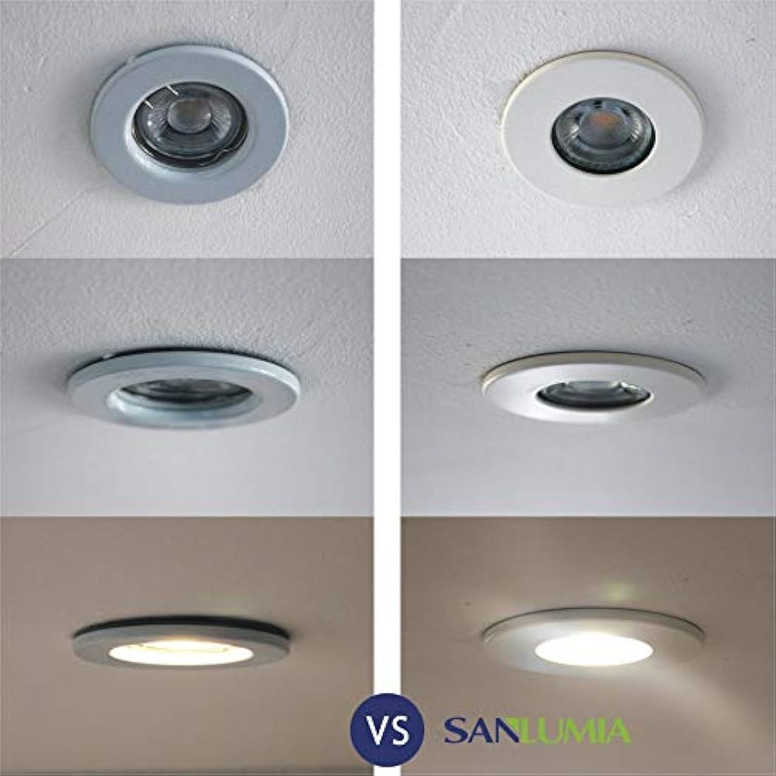 sanlumia 10 X LED Fire Rated Downlight Can GU10 Recessed Ceiling Twist & Lock Interchangeable Downlight IP20 Black