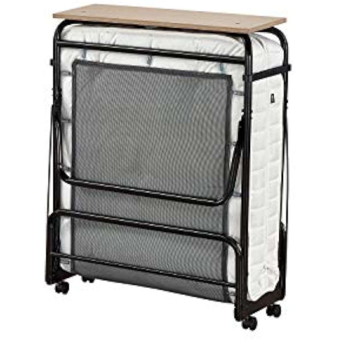 Jay-Be Supreme Folding Bed with Micro e-Pocket Sprung Mattress and Automatic Folding Legs, Compact, Single, Black