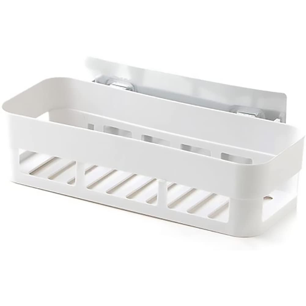 Cyrank Shower Caddy Shelf, Shower Organizer No Drilling Wall Mounted Adhesive Shower Shelf Plastic Bathroom Shelf Shower Storage(White)