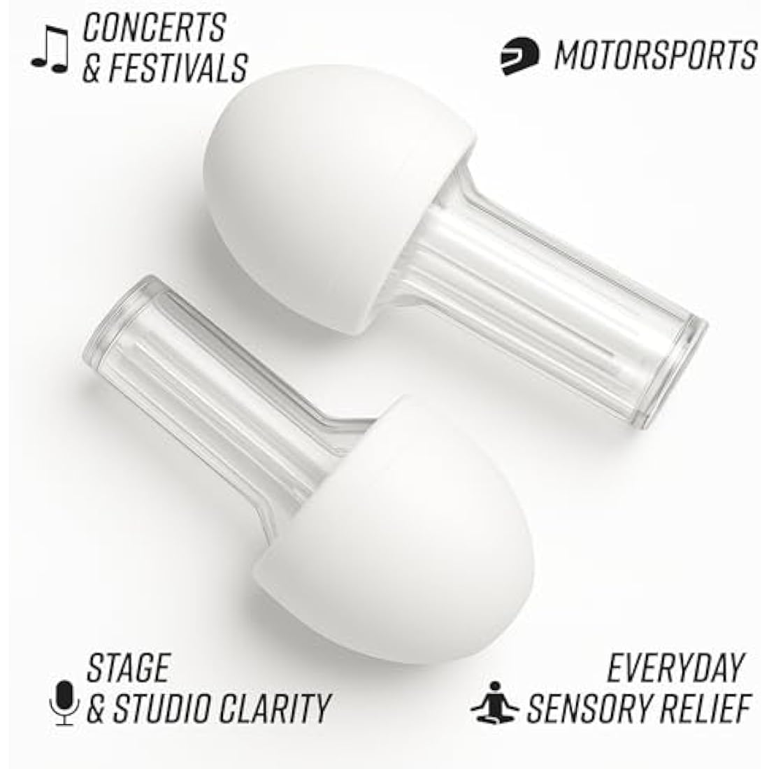 Vibes High Fidelity Earplugs – Comfortable and Reusable Hearing Protection for Concerts and Live Music, Virtually Invisible Design with Travel Case